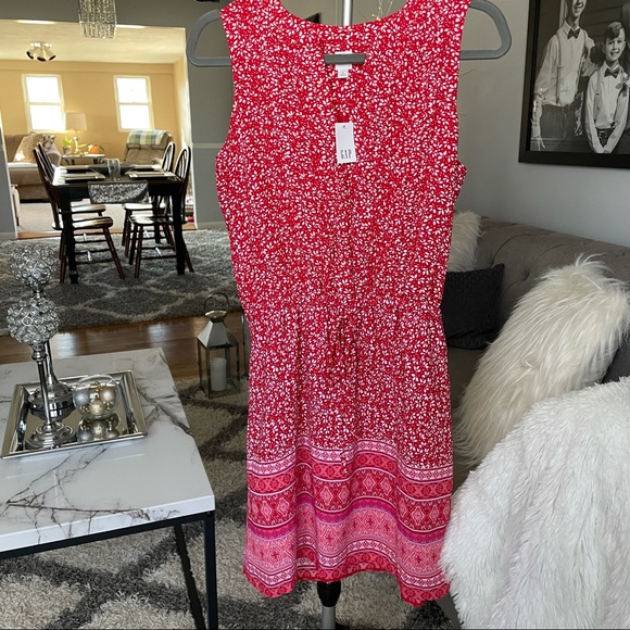 Host Pick! Gap Sleeveless Print Pintuck Shirtdress - Picture 2 of 11